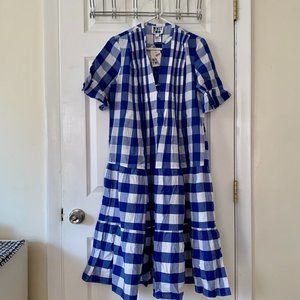 WHIT TWO Gingham Tiered Midi Dress